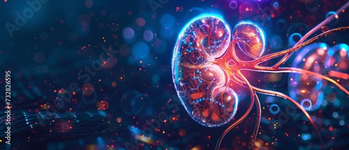 Kidney and biological concept background.