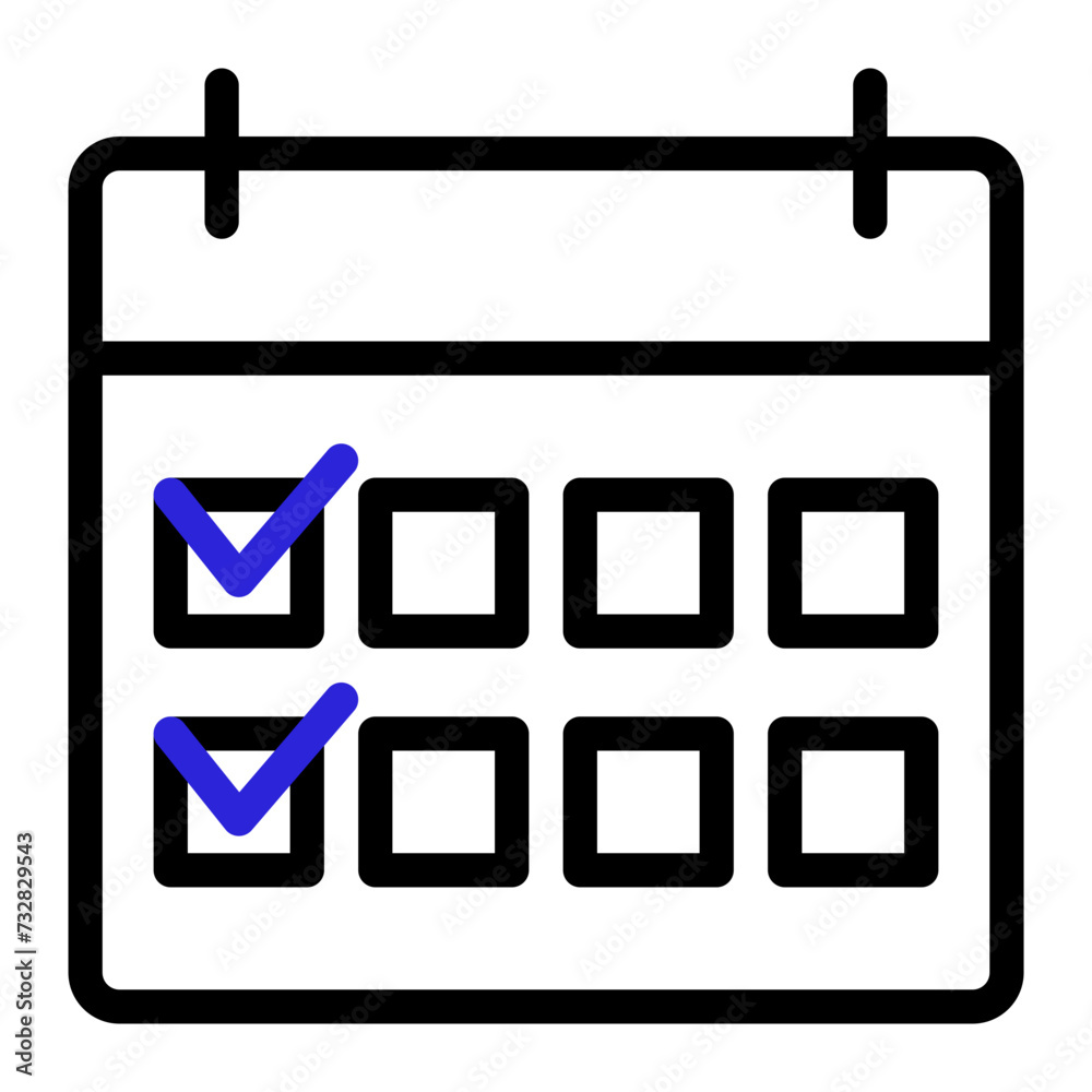 This is the Calendar icon from the Online Marketing icon collection with an Outline Color style This is the Calendar icon from the Online Marketing icon collection with an Outline Color style