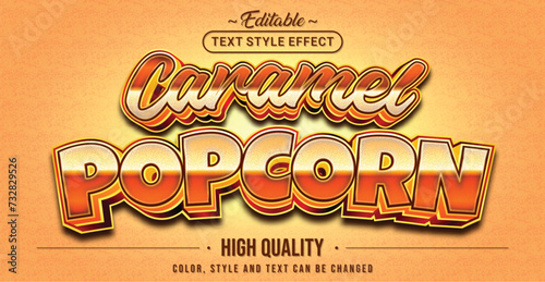 Editable text style effect - Caramel Popcorn text style theme.
