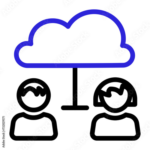This is the Cloud User icon from the Online Marketing icon collection with an Outline Color style