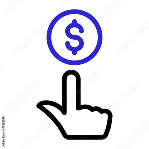 This is the Pay Per Click icon from the Online Marketing icon collection with an Outline Color style