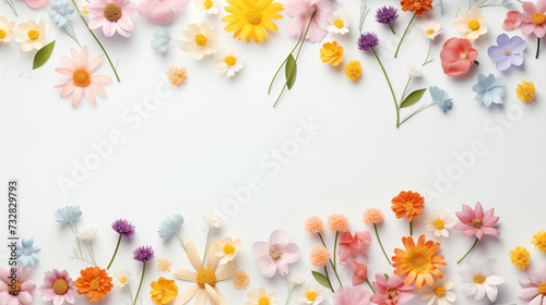 Vibrant Floral Array on Pristine White