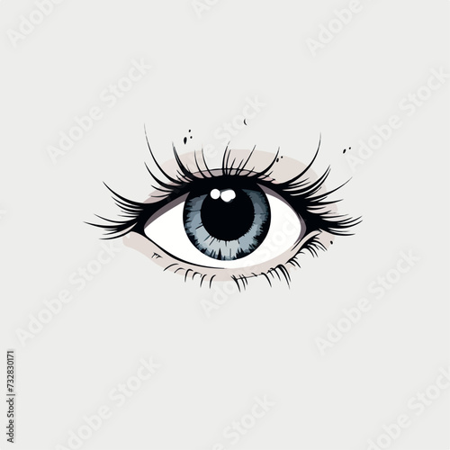 Eye in cartoon, doodle style. Image for t-shirt, web, mobile apps and ui. Isolated 2d vector illustration in logo, icon, sketch style, Eps 10. AI Generative