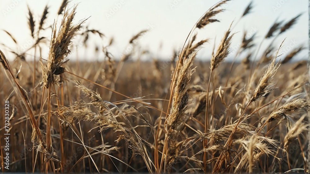 Bush of dried grass on plain white background from Generative AI Bush of dried grass on plain white background from Generative AI