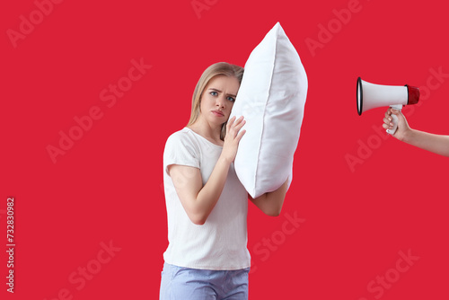 Displeased young woman with...