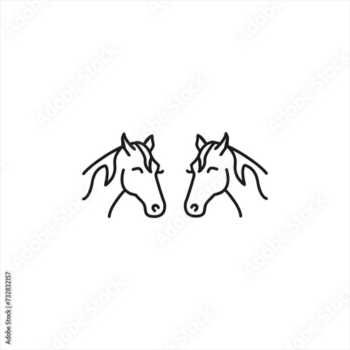 Illustration vector graphic of horses head  icon