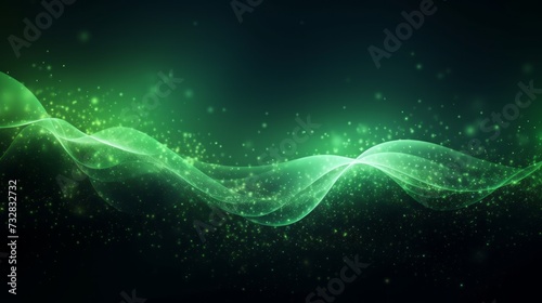 Green digital abstract wave. Neural network AI generated art © mehaniq41