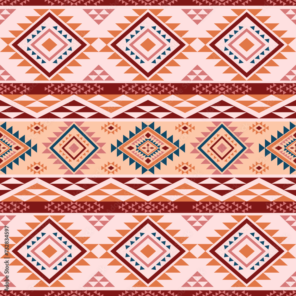 Navajo southwest geometric seamless pattern fabric colorful design for textile printing Navajo southwest geometric seamless pattern fabric colorful design for textile printing