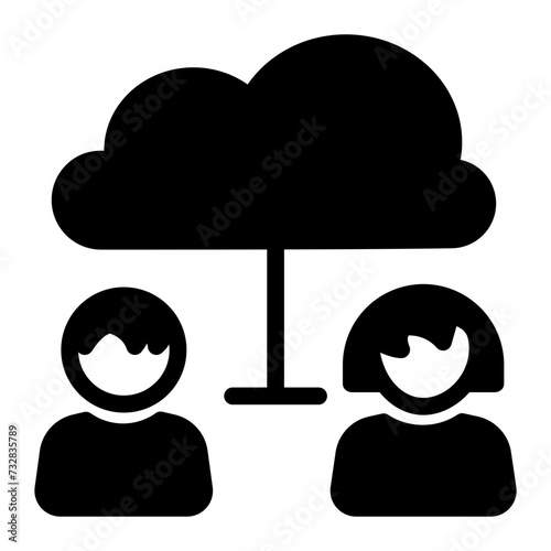 This is the Cloud User icon from the Online Marketing icon collection with an Solid style