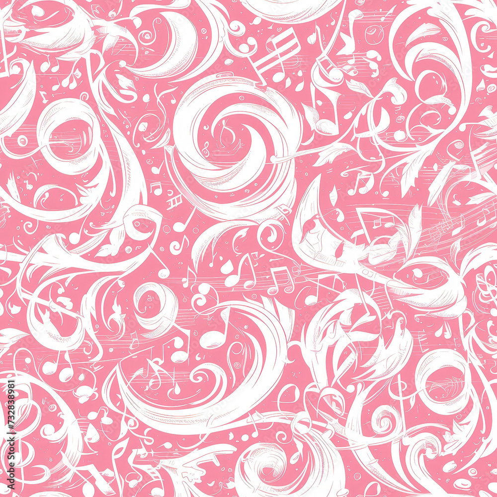 pink abstract patterns music, Seamless tile pattern AI art pink abstract patterns music, Seamless tile pattern AI art