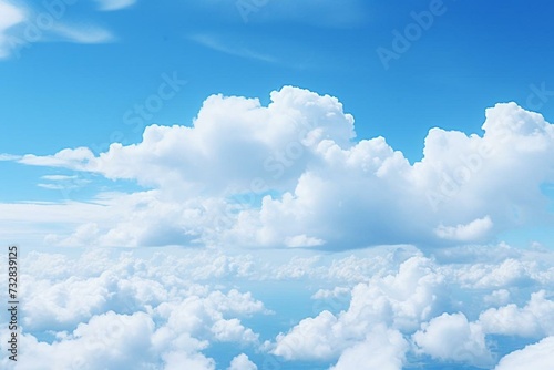Gorgeous blue sky and fluffy white clouds backdrop. Generative AI
