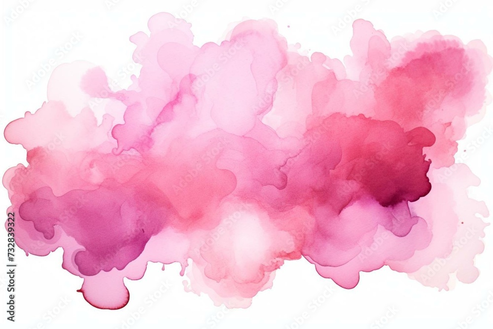 Animated pink watercolor on a white background. Generative AI