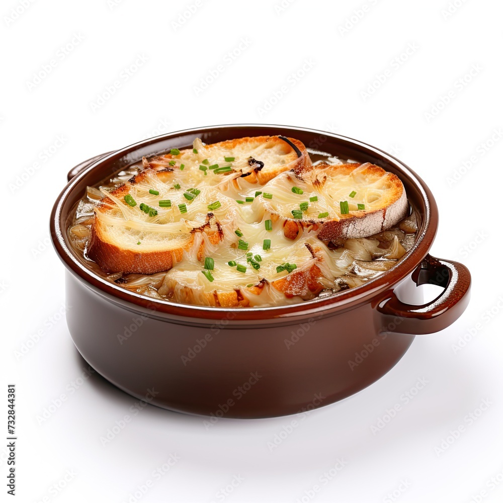 Onion soup closeup Onion soup closeup
