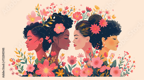 Illustration of women's best background for 8th march women's day