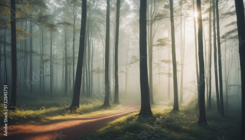 sun rays in the forest