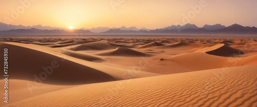 Desert with barren sands and rugged terrain  cut out