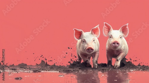 Greeting Card and Banner Design for National Pig Day Background