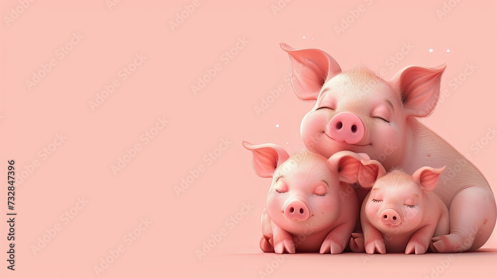 Greeting Card and Banner Design for National Pig Day Background Greeting Card and Banner Design for National Pig Day Background