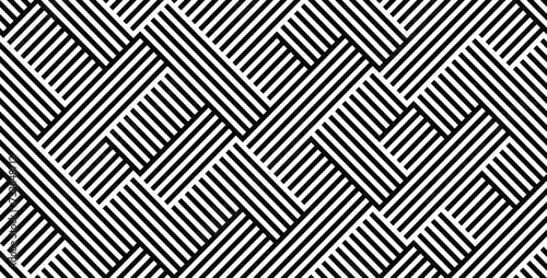 Pattern in zigzag with line black and white Vector illustration. photo