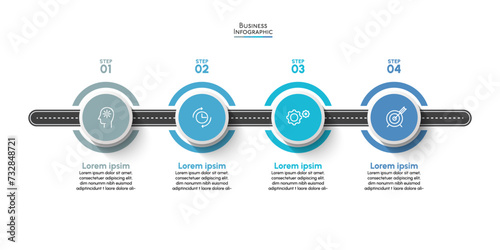Business road map timeline infographic icons designed for abstract background template