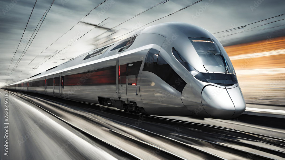 Fototapeta premium fast moving train