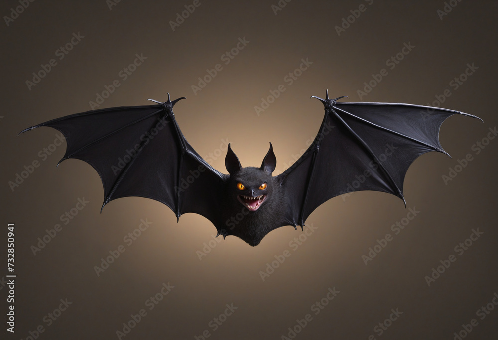 Creepy cartoon bat flying in the night - AI generated illustration with Halloween vibes Creepy cartoon bat flying in the night - AI generated illustration with Halloween vibes
