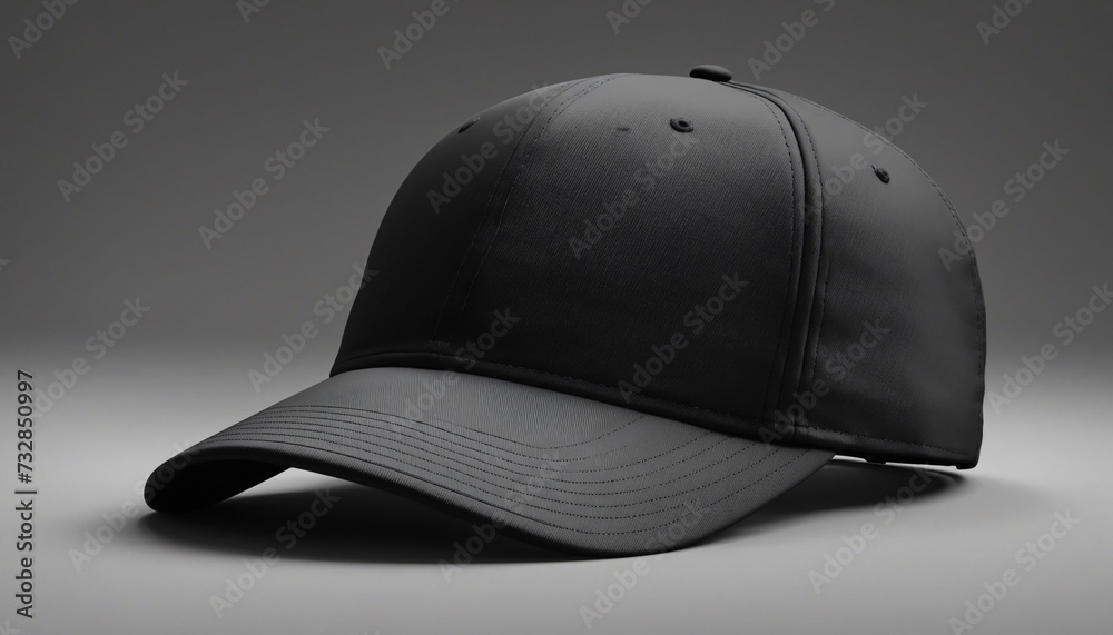 Side view black baseball cap PNG mockup isolated on transparent background with shadow, suitable for fashion, sport, or uniform design projects Side view black baseball cap PNG mockup isolated on transparent background with shadow, suitable for fashion, sport, or uniform design projects