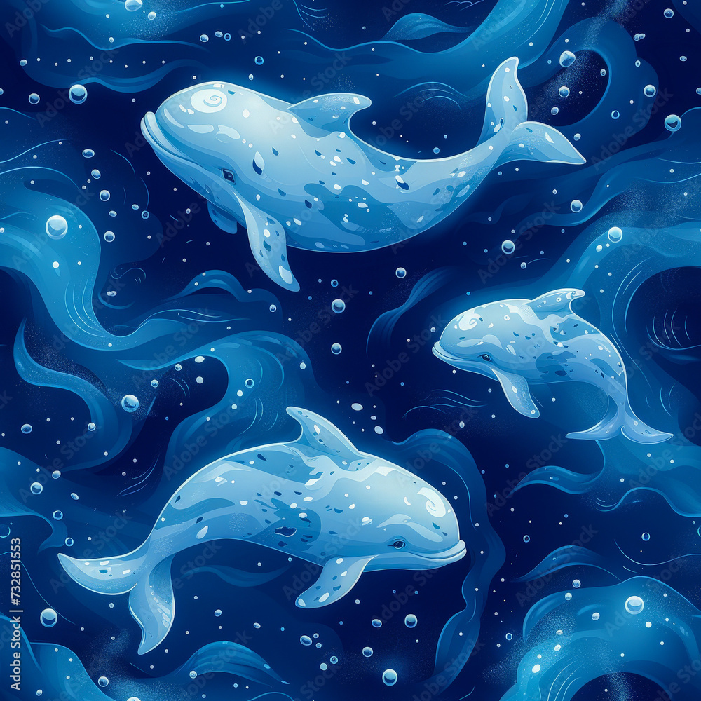 Dolphins in the depths