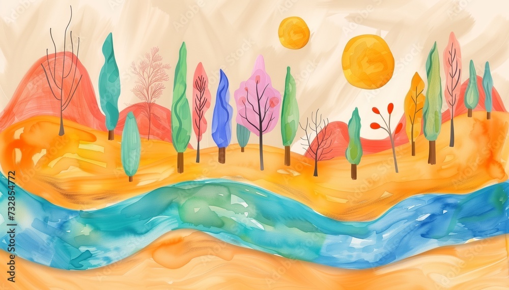Watercolor world art day background,abstract painting