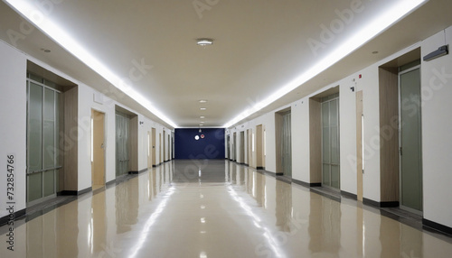 Interior hallway with ambient party lighting created by AI_GENERATOR 