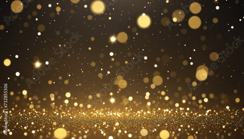 Magical bokeh sparkles background with golden success text for postcard or marketing material