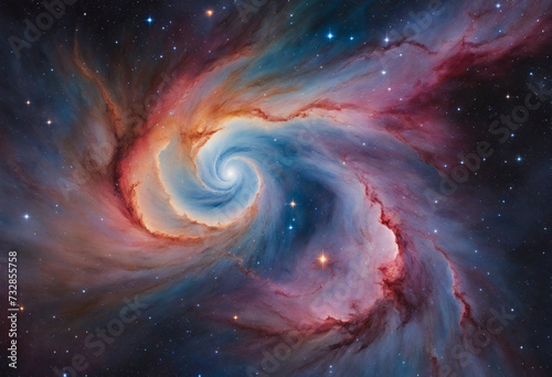Nebula's Embrace: Enchanting Watercolor Abyss