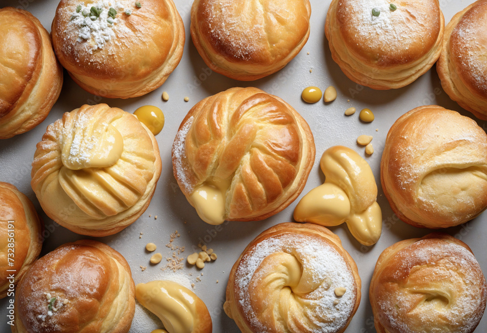Tasty cream-filled pastries