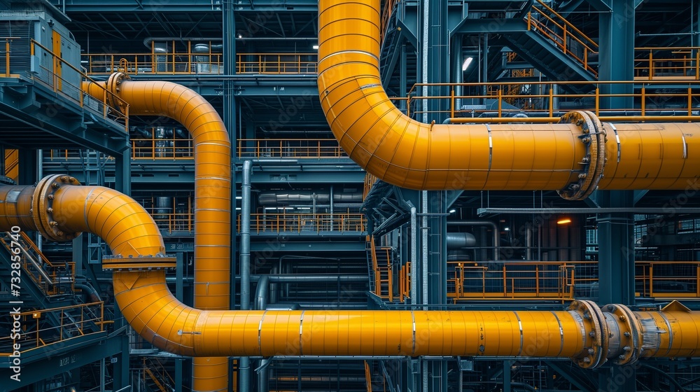 A close-up of industrial pipes and structures, showcasing the geometric beauty of manufacturing architecture. A close-up of industrial pipes and structures, showcasing the geometric beauty of manufacturing architecture.