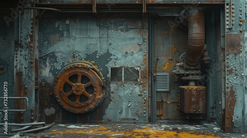 Abandoned industrial site with rusted machinery and peeling paint, showcasing the beauty in decay.