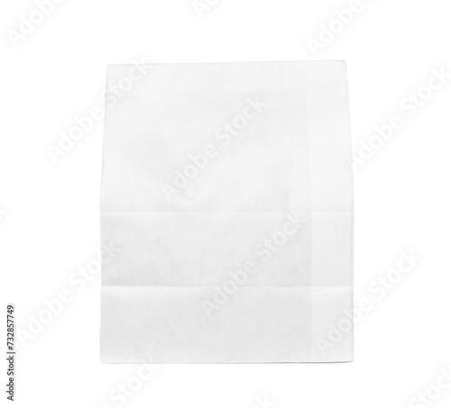 One closed paper bag isolated on white