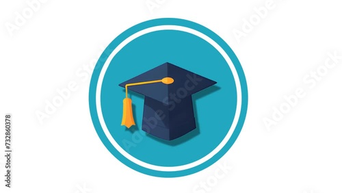 Graduation cap Icon of nice animated for your videos easy to use with Transparent Background