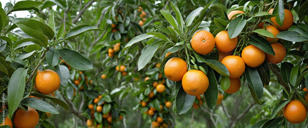 Juicy oranges grow on trees