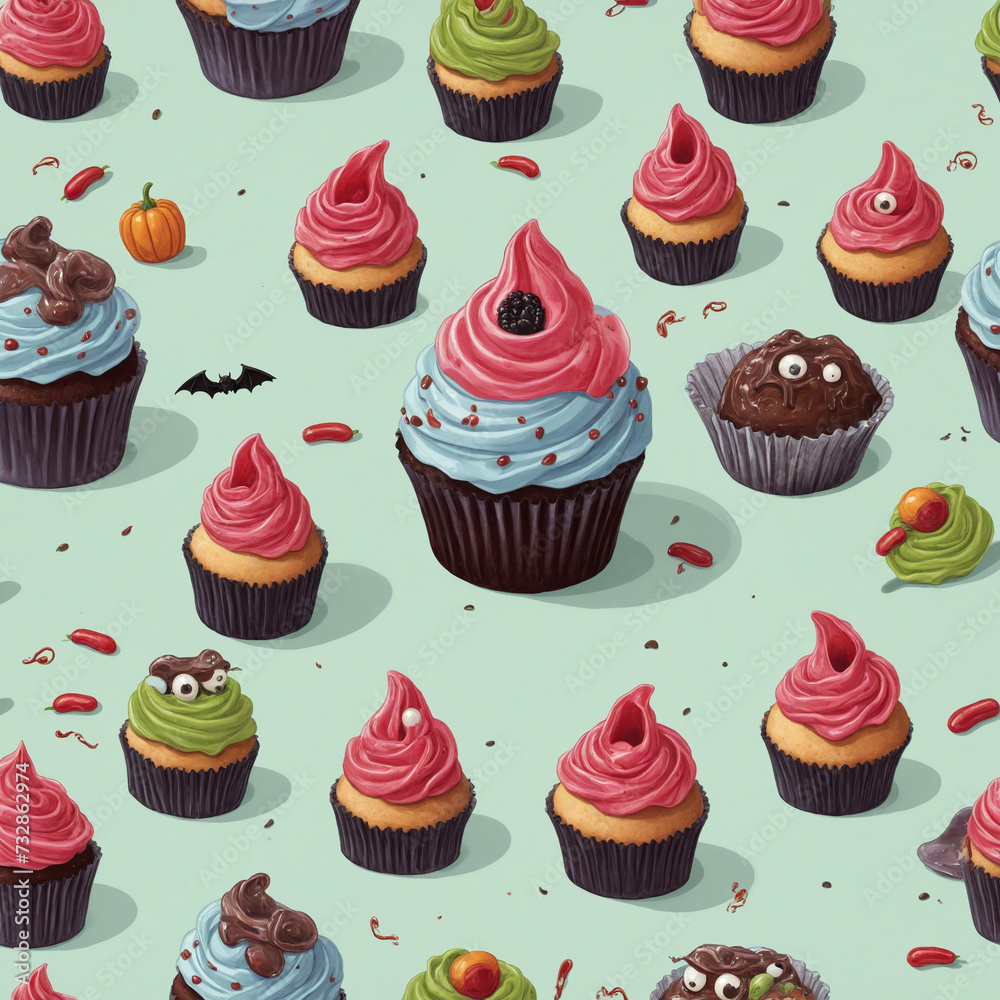 Quirky Undead Dessert, Spooky Halloween Design Quirky Undead Dessert, Spooky Halloween Design