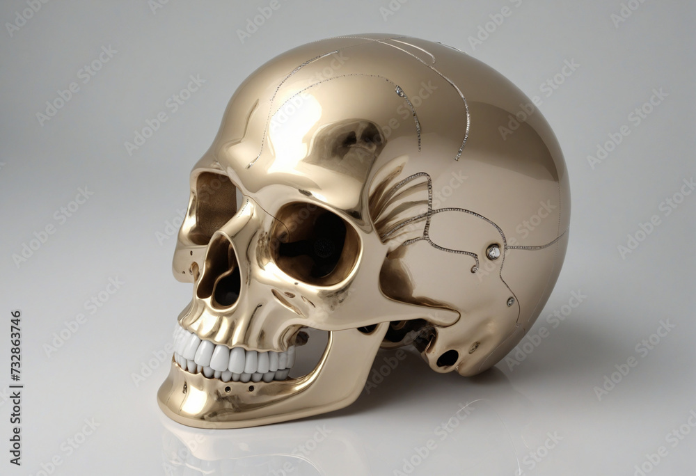 Connected 3D Skull with Axons to Spinal Cord