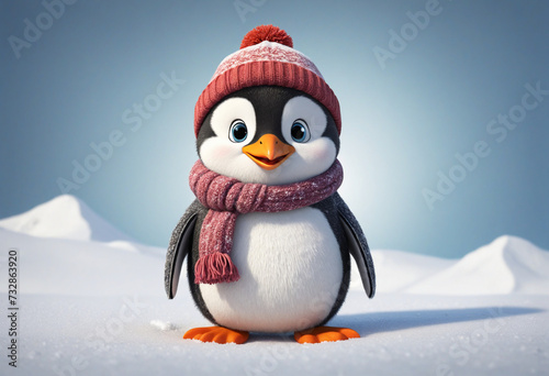 Adorable penguin ready for a snowy adventure © SR07XC3