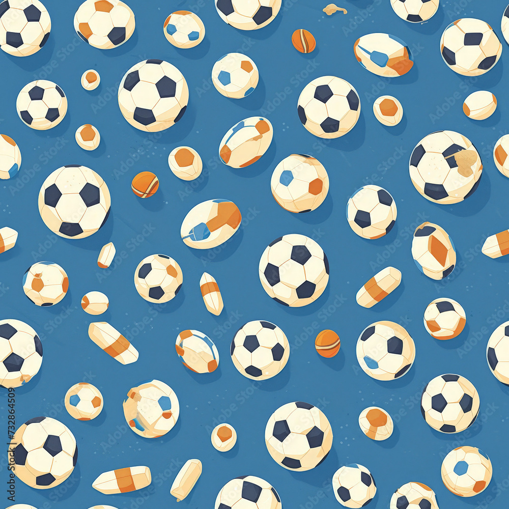 soccer Pattern Tile for seamless backgrounds and for filling surfaces, ai generated soccer Pattern Tile for seamless backgrounds and for filling surfaces, ai generated