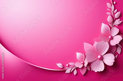 Women's day celebration background, 8 march, number eight on pink decorated, horizontal copy space.  © Kseniya Ananko