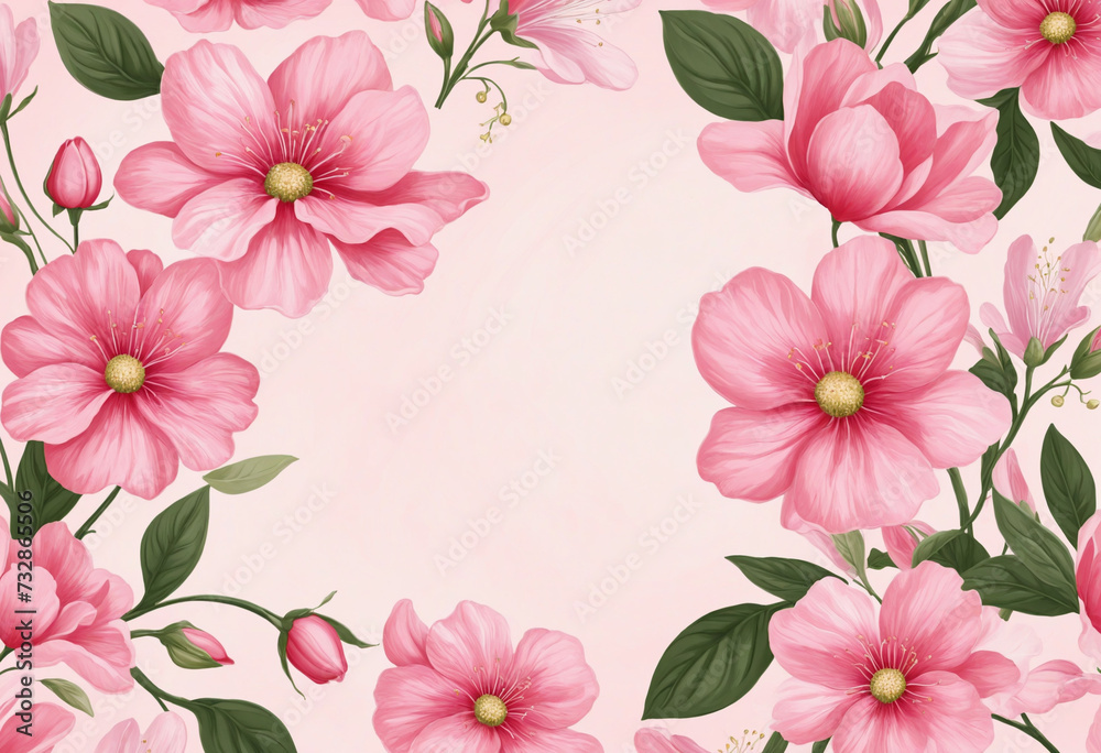 Pink floral design pattern