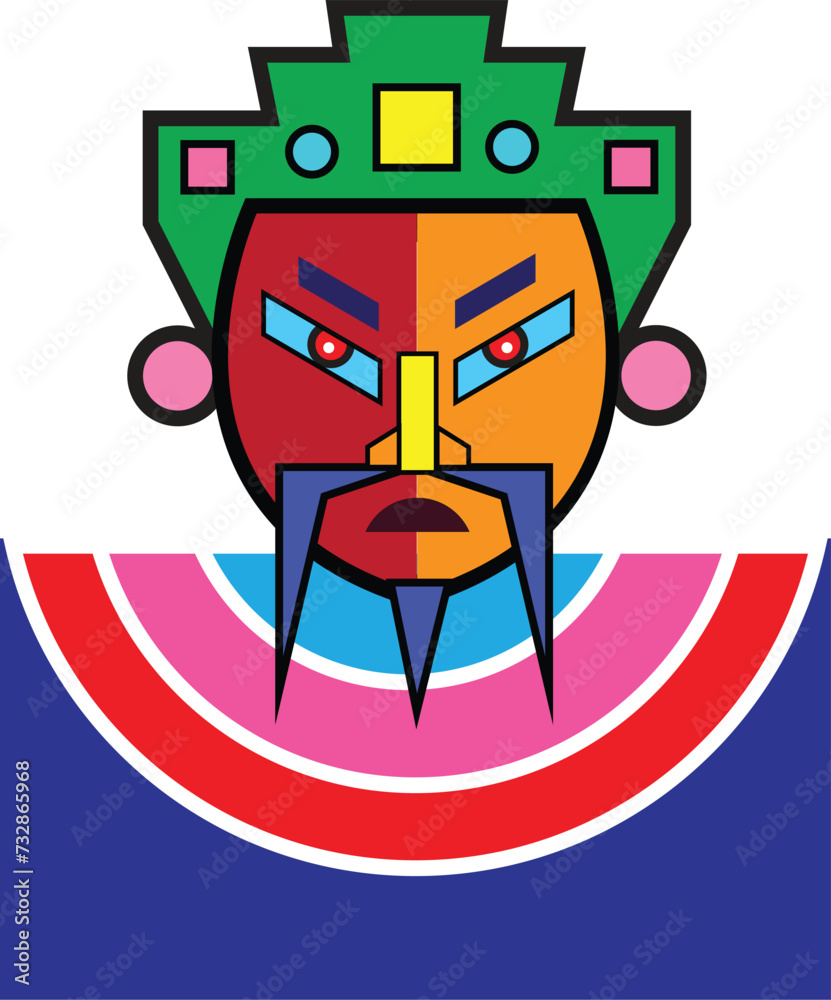 Obraz premium Contemporary painting of a Chinese man