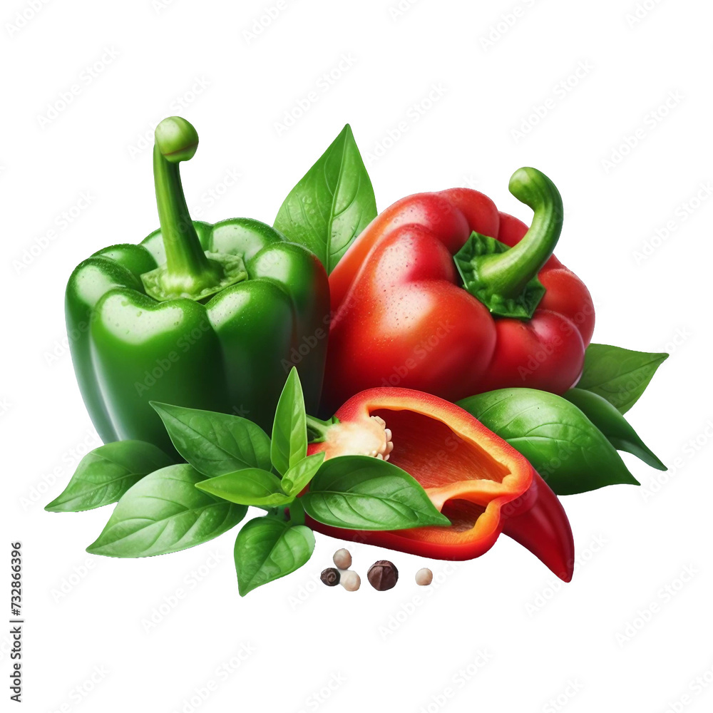 Pepper isolated on transparent background Vegetables Ai generative. Pepper isolated on transparent background Vegetables Ai generative.