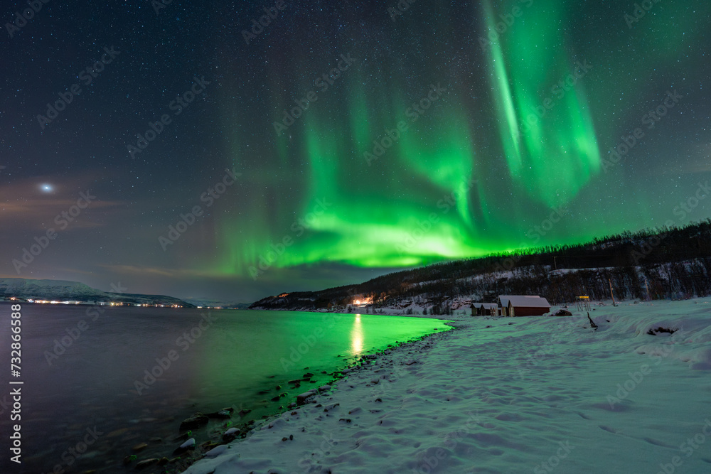 Aurora over Malangen Fjord, Norway