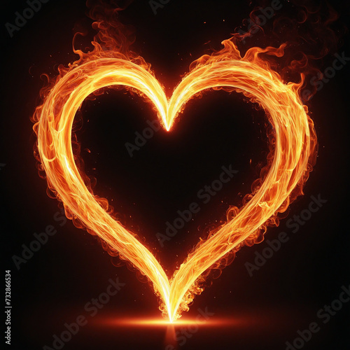 A Bright Heart Sparking in the Depths - A Symbol of Everlasting Love and Romance