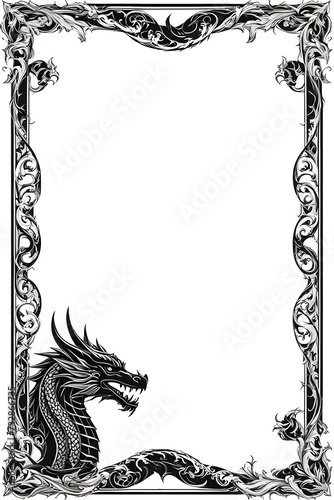 Dragon Border Frame PNG Transparent Background