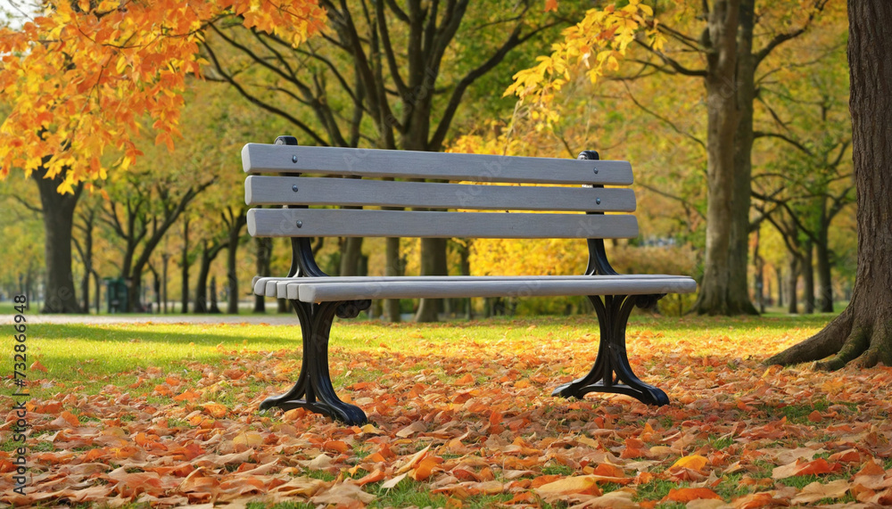 Bench in Fall Park